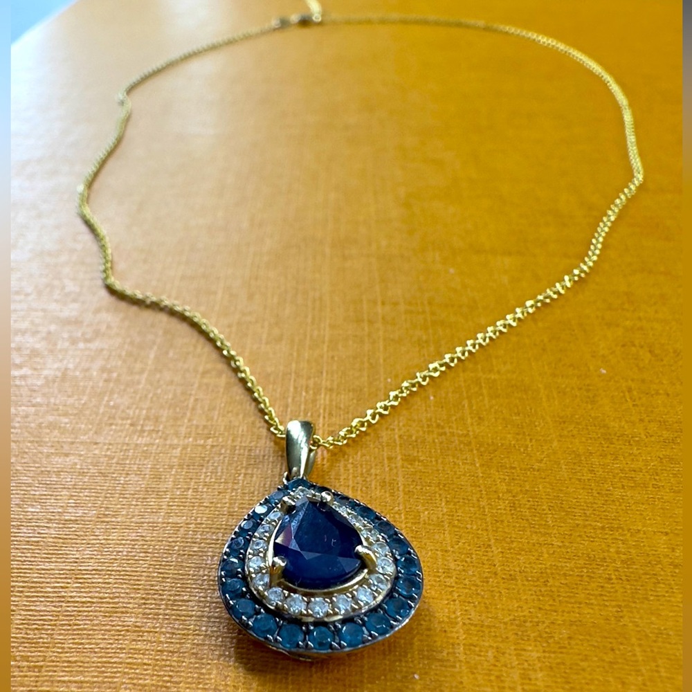 EFFY@ Multi-Gemstone (1-3/8 ct. t.w.) & Diamond (1/5 ct. t.w.) Teardrop 18" 14K